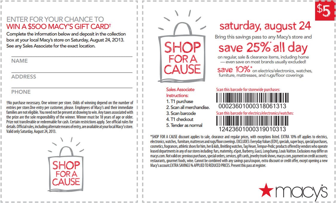 Macy's Shop For A Cause Savings Pass